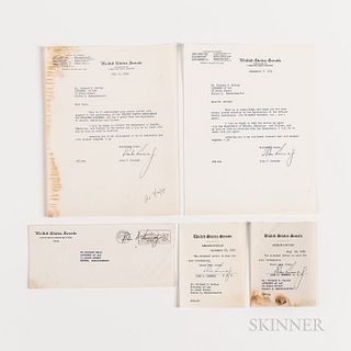 Four John F. Kennedy Secretarially Signed Documents, 1959