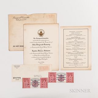 Collection of 1961 John F. Kennedy Presidential Inauguration Invitations, Tickets, and Ephemera