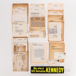 Large Collection of Correspondence Between Richard S. Kelley and Others Regarding John F. Kennedy Activities and Campaign Ephemera, 1953-1957