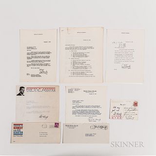 Six Edward M. Kennedy (1932-2009) Letters, 1961-65