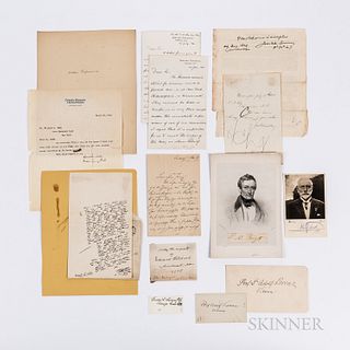 Eleven Signed Cards or Letters of 19th and Early 20th Century Academics