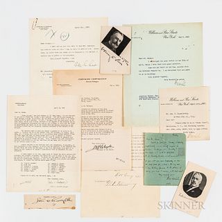 Ten Letters and Autographs from Early 20th Century Industrialists, Bankers, and Businessmen