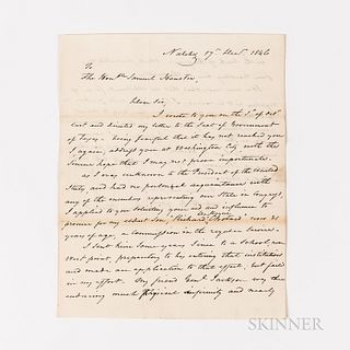 Chotard, Henry Autograph Letter Signed with Sam Houston (1793-1863) Autograph Note Signed Reply, 14 January 1846