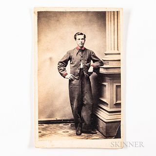 Albumen Carte-de-Visite Photograph of a Confederate Soldier, Early 1860s