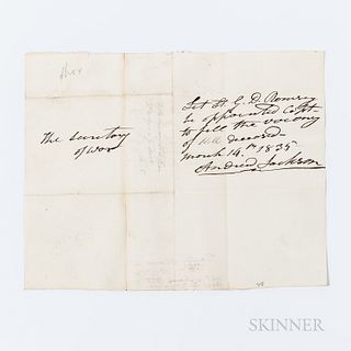 Jackson, Andrew (1767-1845) Autograph Document Signed, 14 March 1835