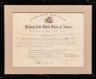 Lincoln, Abraham (1809-1865) Signed Collector of Internal Revenue Appointment