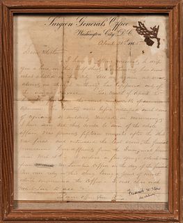 President Abraham Lincoln Funeral Letter with Sprig of Funeral Wreath, 21 April 1865