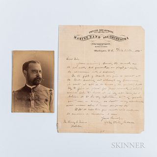 Sousa, John Philip (1854-1932) Autograph Letter Signed, Washington, DC, 20 February 1885, and Photograph,