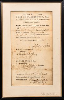 Washington, George (1732-1799) Printed Revolutionary War Discharge Form