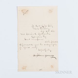 Young, Brigham (1801-1877) Letter Signed, Salt Lake City, Utah, 17 September 1866