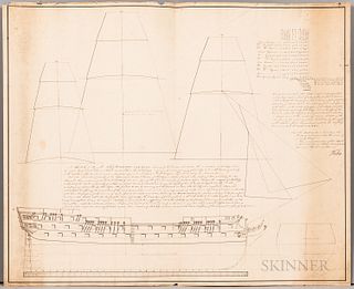 Group of Nine British Admiralty Ship and Related Drawings,