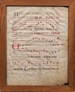 Early Manuscript Double-sided Music/Chant on Vellum
