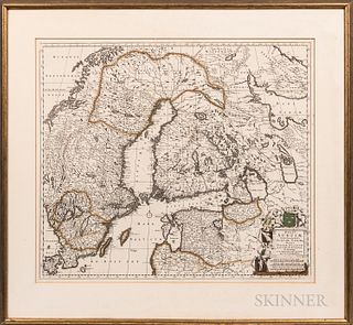 Map Regni Sueciae Tabula generalis, divisa in Sueciae, Gotiae Regna Finniae Ducatum Lapponiam, Livoniam Ingriam