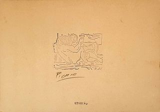 Minotauro Bebiendo y Mujer, A PICASSO ETCHING, Signed