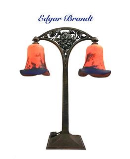 Edgar Brandt & Daum Table Lamp