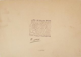 Escultor y Vacantes, A PICASSO ETCHING, Signed