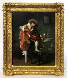 The Spanish Serenade, O/C Painting By Francois Dumont