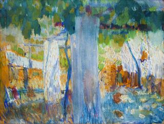 JOAQUIN MIR TRINXET (Barcelona, 1873 - 1940). 
"Emparrat". 
Pastel on paper.