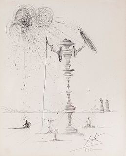 SALVADOR DALÍ I DOMÈNECH (Figueras, Girona, 1904 - 1989). 
"Chessman" 1962. 
Ink on paper. 
Signed and dated in the lower right corner. 
Authenticity 