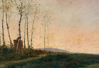 ELISEO MEIFRÈN ROIG (Barcelona, 1857 - 1940). 
"Landscape". 1882. 
Oil on canvas. 
Signed and dated in the lower right corner.