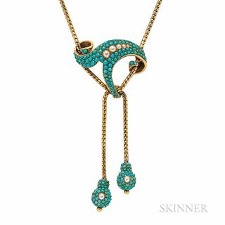 Victorian Gold and Turquoise Necklace