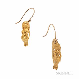Gold Figural Earrings