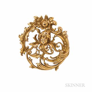 Art Nouveau Tiffany & Co. 14kt Gold Watch Pin