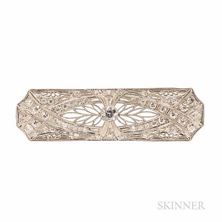Art Deco Platinum and Diamond Pendant/Brooch