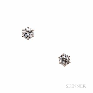 14kt White Gold and Diamond Earstuds