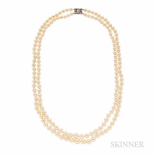 Cultured Pearl Double Strand Necklace