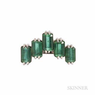 18kt White Gold and Green Tourmaline Ring