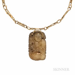 V. Ferrini 14kt Gold and Hardstone Pendant Necklace