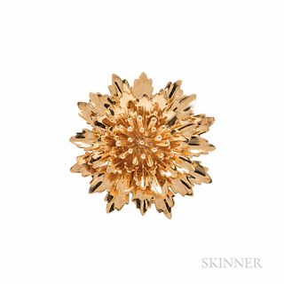 Retro Tiffany & Co. 14kt Gold Flower Brooch