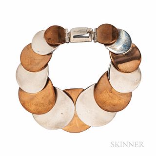 Hector Aguilar .940 Silver and Copper Bracelet