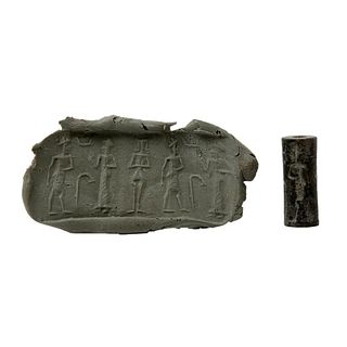 Babylonian Style Hematite Cylinder Seal. 