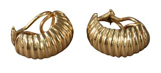 Pair of 14 Karat Gold Clip On Earrings, 10.2 grams.