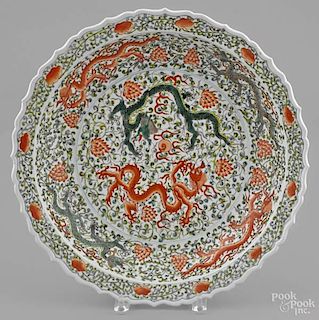 Chinese porcelain charger, late 19th c., with d