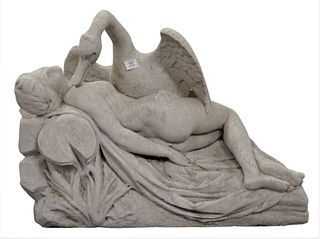 Leda and The Swan Stone Garden Figure, height 23 inches, length 32 inches.