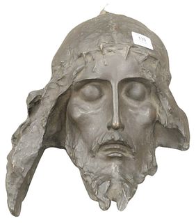 Giuseppe Siccardi (Italian, 1899 - 1993), wall hanging bronze bust of Christ, inscribed "G. Siccardi," along the edge, height 14 inches, width 10 1/2 