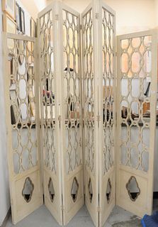 Lattice Six Panel Screen, height 91 inches, length 120 inches.