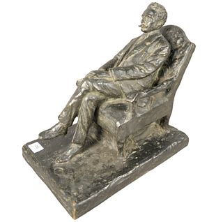 Unknown Artist (20th century), seated man, bronze with brown patina, marked on the base: Horta y Cia., Fundidor; height 14 inches, width 10 inches, de