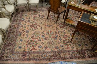 Mahal Oriental Rug, having all over design, 8' 8" x 11', (with wear).