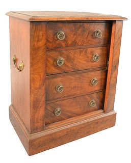 English Mahogany Miniature Lockside Chest, having four drawers, height 17 inches, width 14 inches.