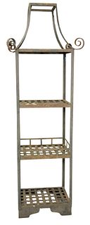 French Iron Garden Etagere, height 77 inches, 22" x 26".