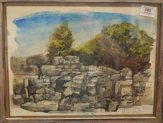 George Beattie Jr. (American, 1919 - 1997), Olympia, watercolor on paper, signed, titled, and dated lower right 'Olympia, July, 1960, George Beattie',