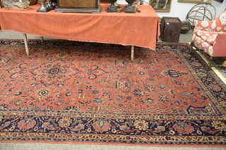 Oriental Room Size Carpet, 8' 6" x 16' 1", (with wear).