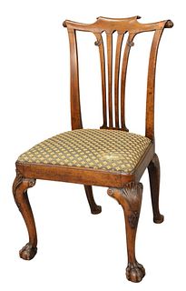 Chippendale Style Side Chair, having open ball and claw feet, height 38 inches.