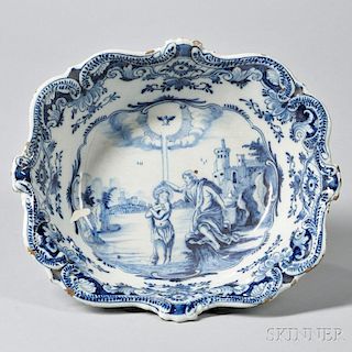 Blue and White-decorated Delft Bowl