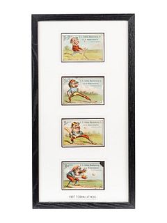 A Group of Four 1887 VTC Advertising Baseball Trade Cards,