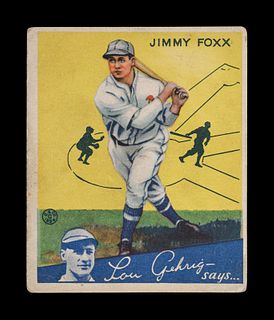 A 1934 Goudey Jimmy Foxx No. 1 Baseball Card,